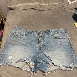 Light blue jean shorts